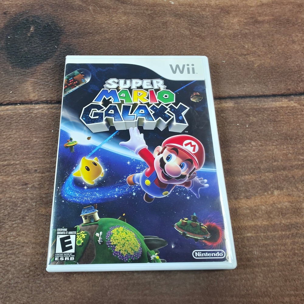 Nintendo Super Mario Galaxy Wii One Size White Excellent Complete in Case CIB
